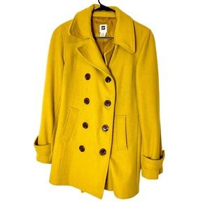 Women's Gap Khaki Wool Pea Coat Size Small